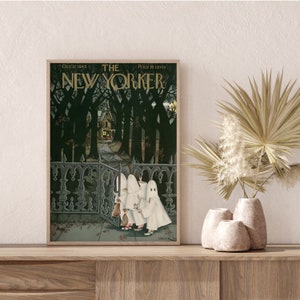 Halloween Ghost The New Yorker Poster digital download, Cute ghost, Halloween decor,New yorker poster