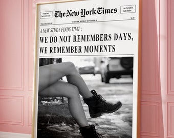 Trendy Newspapers Print, New York Magazine Cover, Retro Wall Art, Vintage Bar Cart, Preppy Decor, Instant Download, Newspaper Print Wall Art