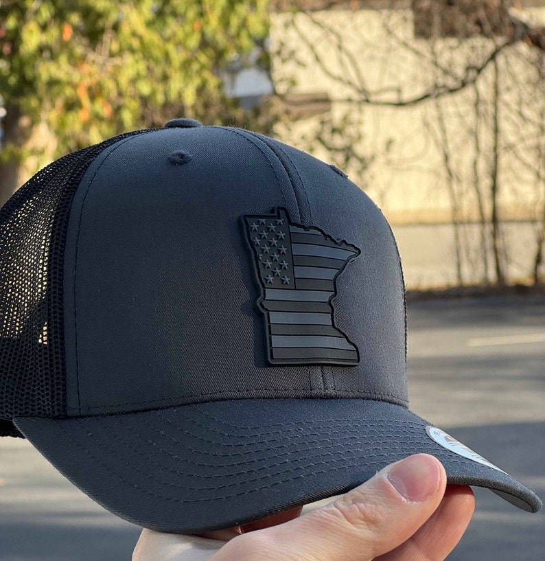 Minnesota Map Trucker Hat USA Flag Hat for Men and Women Patriotic Hat