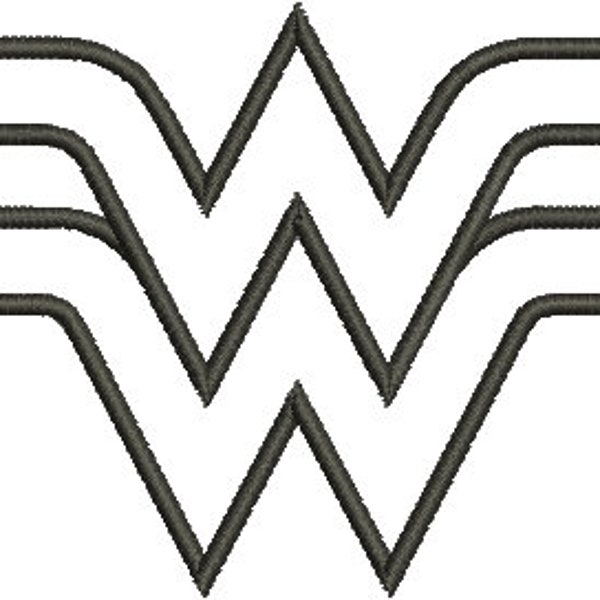 Wonder Woman applique embroidery design. 10 sizes.