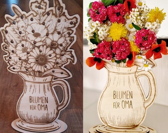 Oma Geschenk Enkel Blumen Vase Muttertag Geschenk Kind Personalisiert Erzieher Abschied Geschenk Lehrer Blumen