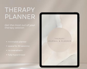 Digital Therapy Planner: Hyperlinked Mental Health Journal & Mood Tracker PDF