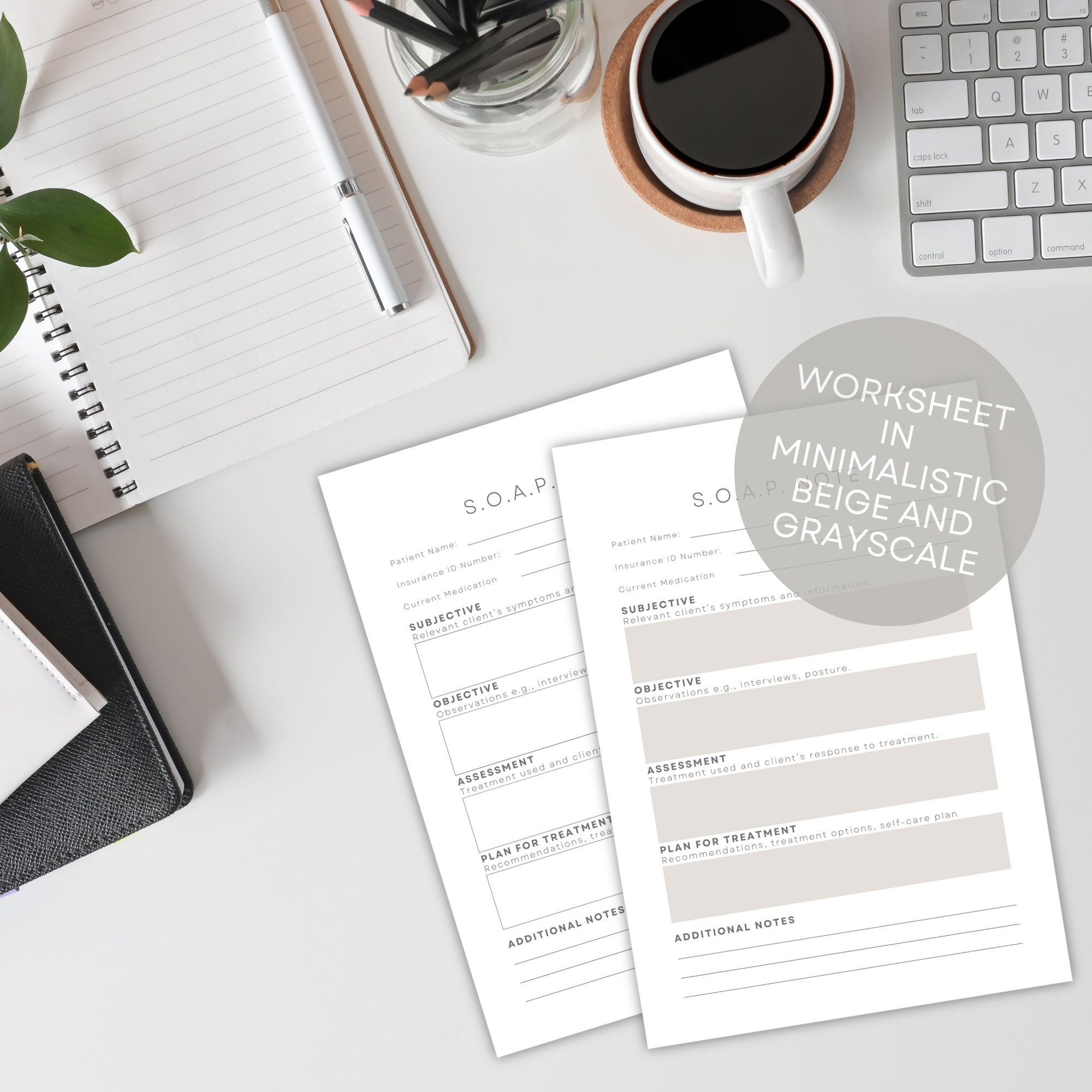 SOAP Notes Template Digital Download Therapy Note Client Intake Form ...