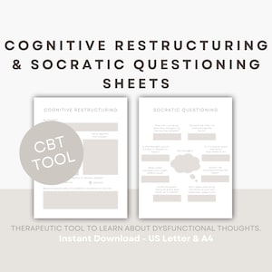 Cognitieve herstructureringstherapeut werkbladen Socratisch denken CGT-therapiehulpmiddelen Nutteloze denkpatronen Psychologie Counselingsjabloon