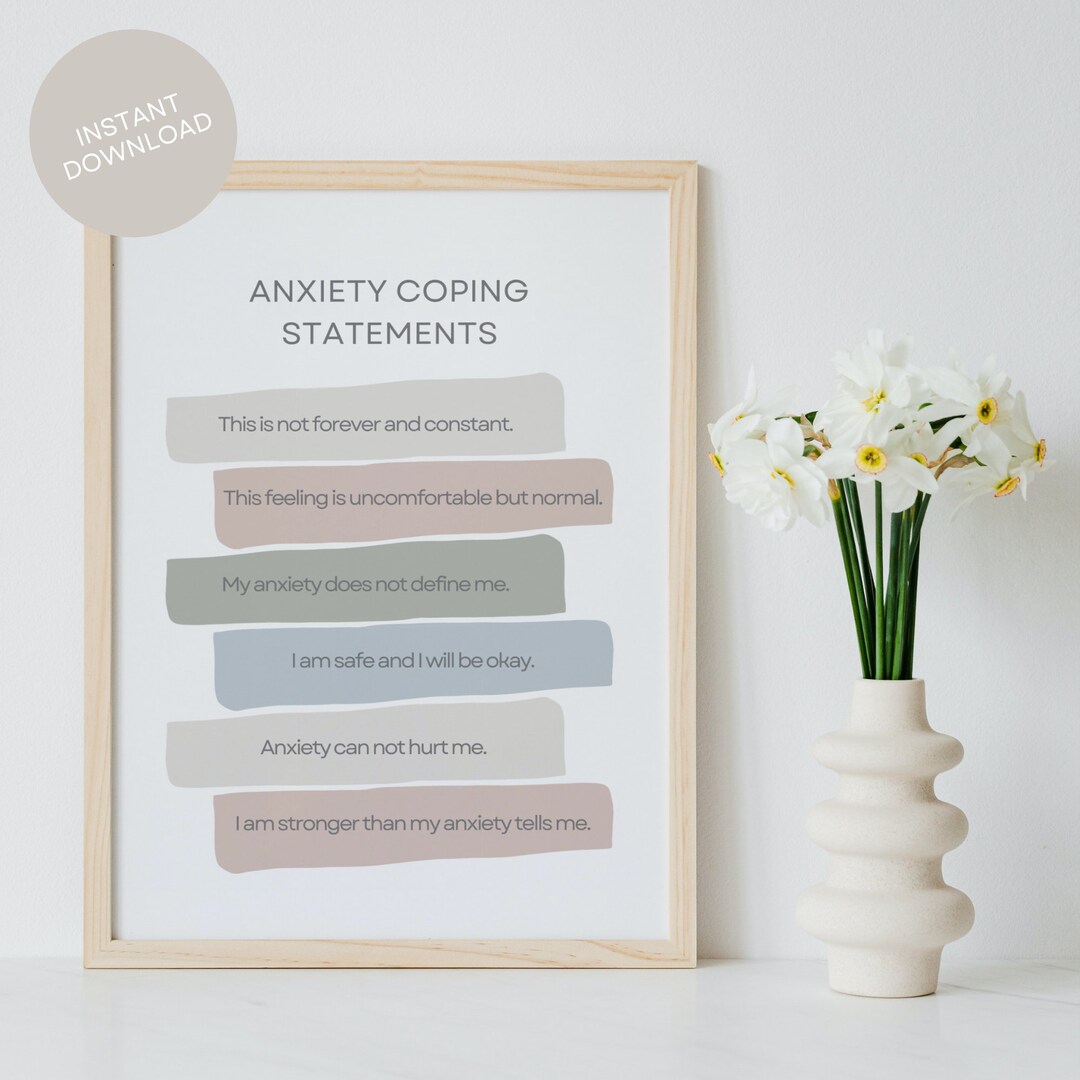Anxiety Coping Statements Poster Therapy Poster Coping Etsy