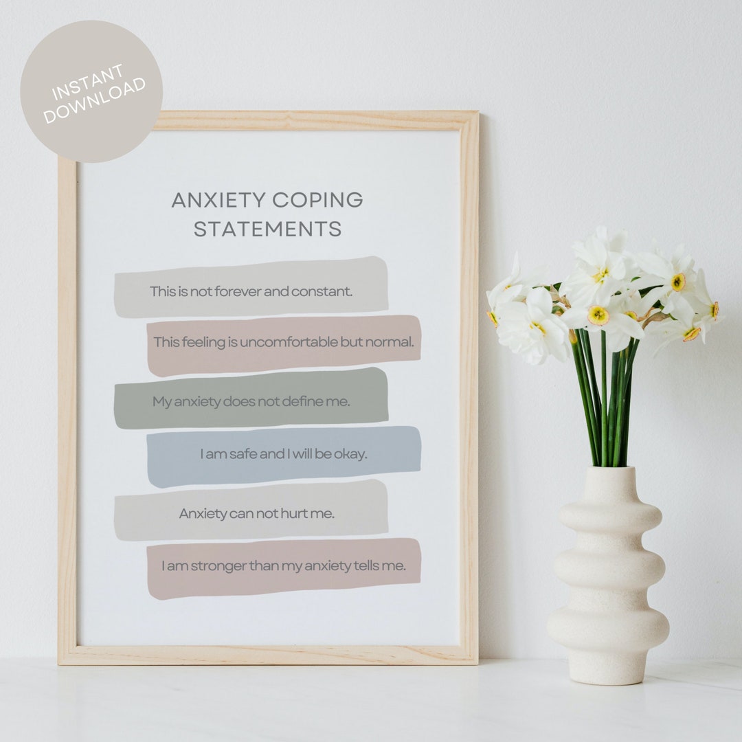 Anxiety Coping Statements Poster Therapy Poster Coping - Etsy
