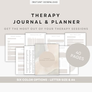 Therapy Journal & Therapy Planner - Therapy Notes, Self-Help Journal, Therapy Session Log,  Pre Therapy Planner, Post Therapy Planner
