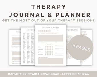 Therapy Journal & Therapy Planner - Therapy Notes, Self-Help Journal, Therapy Session Log,  Pre Therapy Planner, Post Therapy Planner