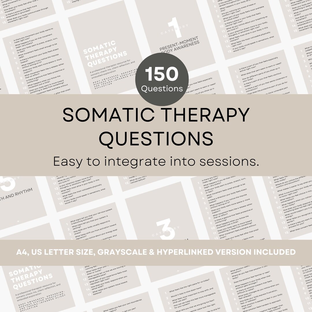 Somatic Tools.pdf Somatic Therapy Questions, Trauma-informed Therapy Tools for Emotional ...