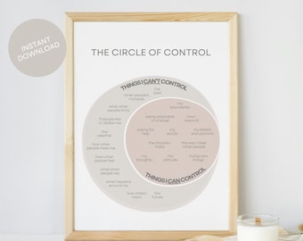 What I Can Control Poster Calm Down Corner Anxiety Print Emotional Regulation Therapist Office Mental Health Wall Art Sign Psychology Gift