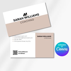 Life Coach Visitenkarte Canva Template Professionelles Marketing-Material für Coaches Anpassbares Business Promotion Design