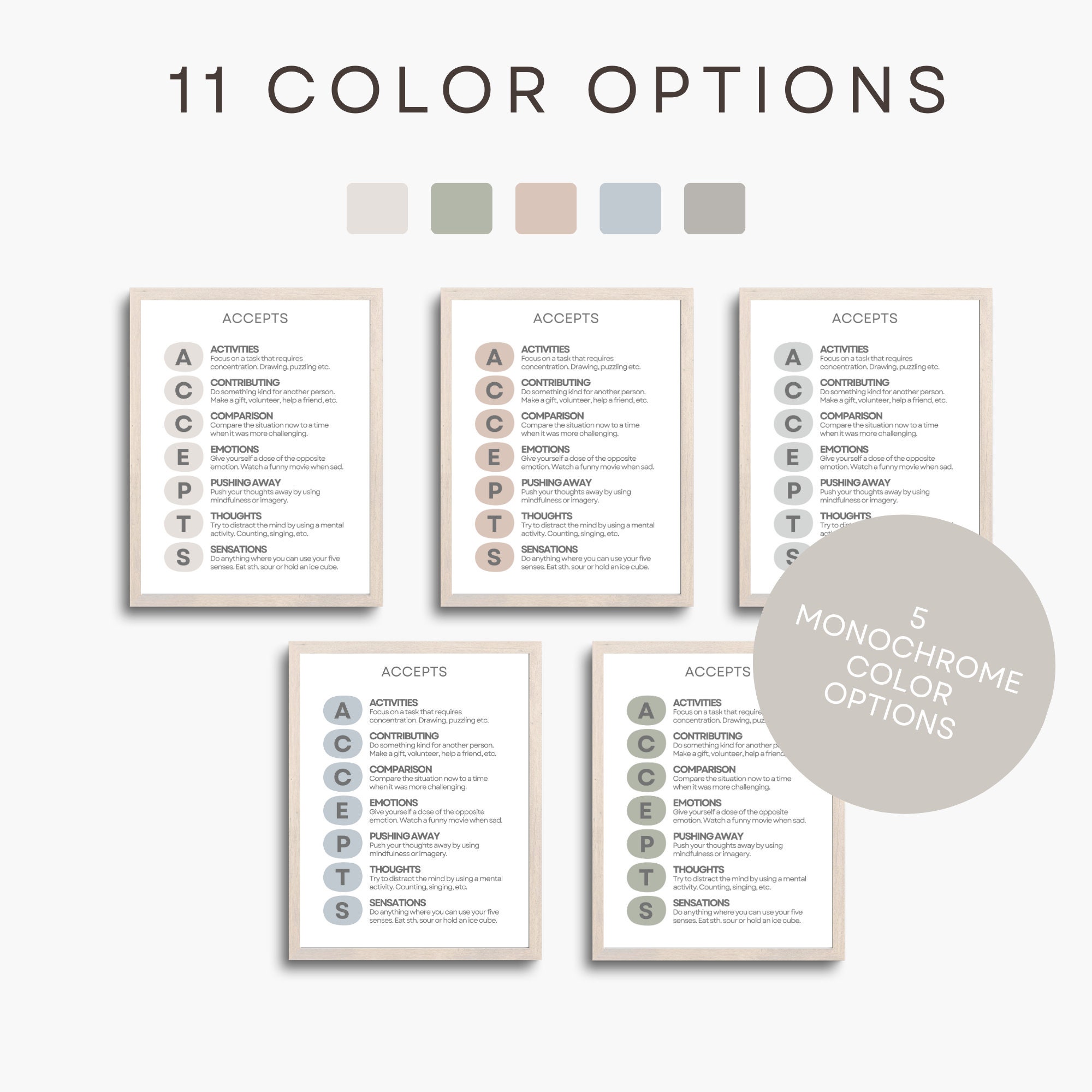 DBT Poster for Therapy Printable Accepts Tool Digital Download Mental ...