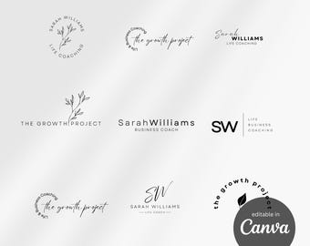 Life Coaching Logo, bearbeitbare Business Logo-Vorlage, Wellness Coach Branding, Canva Design für Coaches, Sofort Download