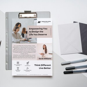Life Coach Flyer Anpassbares Design Bearbeitbare Canva Vorlage Über mich Flyer für Coaches Professionelles Marketingmaterial Business Promotion Bild 8