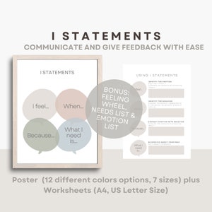 Bundel I-verklaringen Poster en werkblad Feedback Communicatieve vaardigheden Counseling voor stellen Relatietherapie Geweldloze communicatie