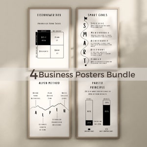 Paquete de pósteres empresariales minimalistas, decoración moderna para el hogar, oficina, coaching de vida, regalo imprimible para mujeres jefas, desarrollo personal y emprendedoras
