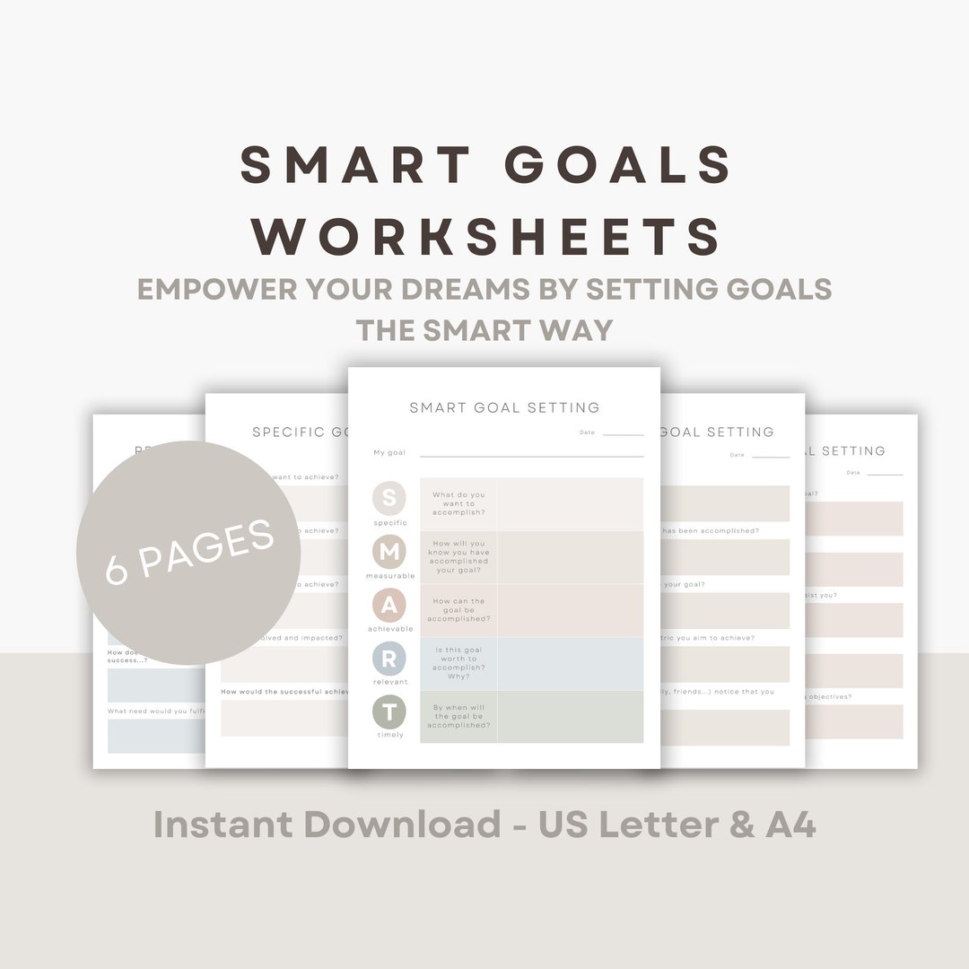 Smart Goals Worksheets Life Coaching Print Coaching Resources Smart ...