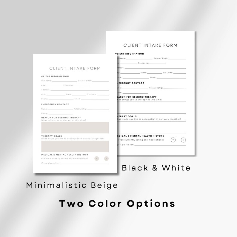 Mental Health Client Intake Form, Therapy Office Download Fillable PDF ...