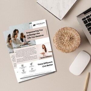 Life Coach Flyer Anpassbares Design Bearbeitbare Canva Vorlage Über mich Flyer für Coaches Professionelles Marketingmaterial Business Promotion Bild 6