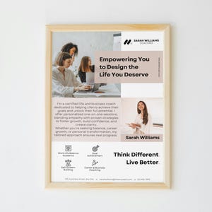 Life Coach Flyer Anpassbares Design Bearbeitbare Canva Vorlage Über mich Flyer für Coaches Professionelles Marketingmaterial Business Promotion Bild 9