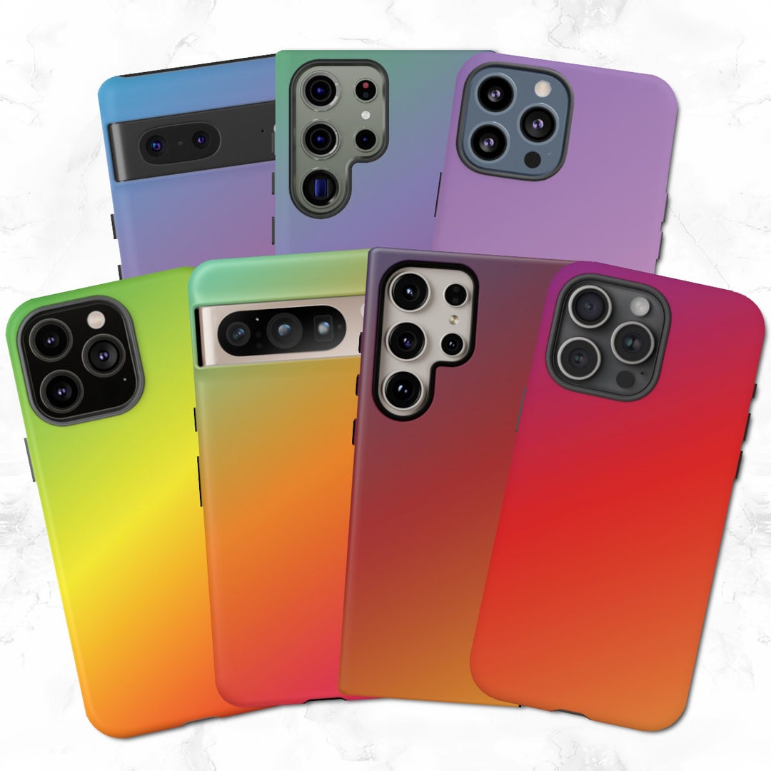 Matte Phone Vibrant Matte Ombre Gradient Pattern Tough Phone Case for iPhone 15 14 ...