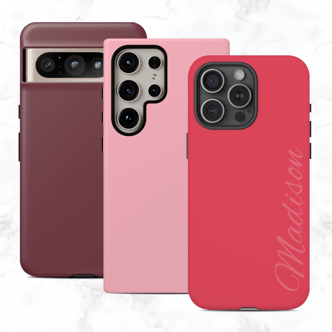 Red Case Custom Personalized Solid Red Matte Tough Phone Case for iPhone 15 14 ...