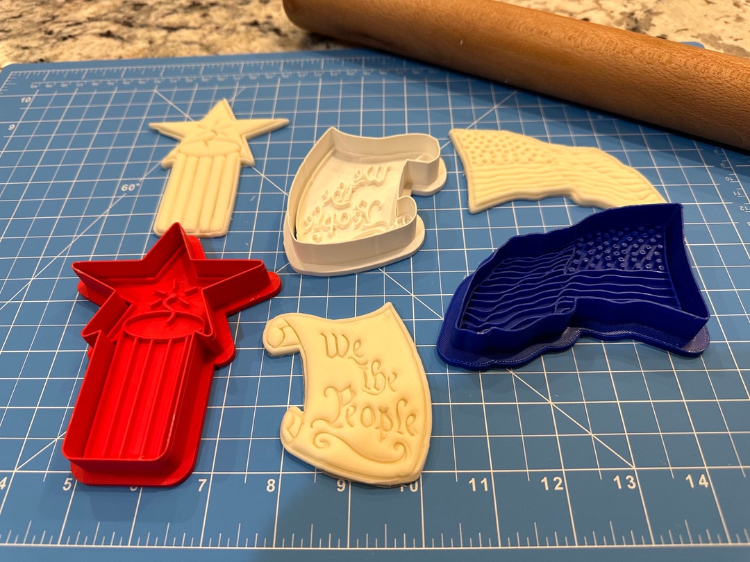 4th of July Cookie Cutter Set W/stamps - Etsy
