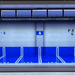 Stackable Parking Garage Blue Level 1 Theme LED Display Diorama