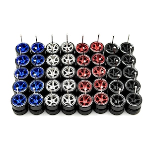 Advan V2 Mix avec pneu avec inscription (essieu JDM) (LOT DE 20) 11 mm - Échelle 1/64 avec pneus en caoutchouc