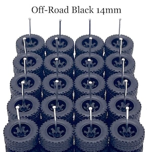 Te37 Off-Road Black (SET DE 10 PAQUETES) 14 mm - Escala 1/64 con neumáticos de goma