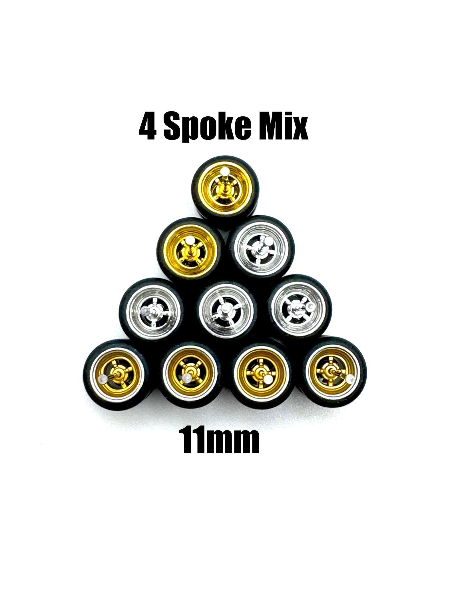 4スポーク バラエティミックス (5パックセット) 11 mm - 1/64スケール 