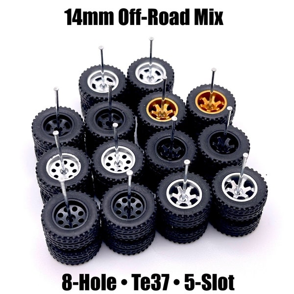 Off-Road 14mm Random Mix - All Styles (10 PACK SET)- 1/64 Scale w/ Rubber Tires