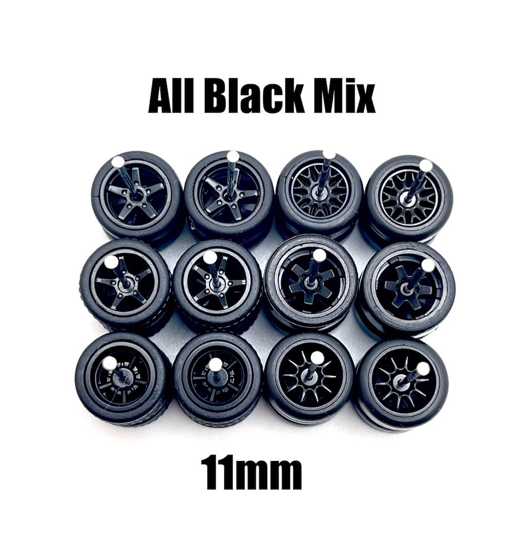 All Black Random Mix (5 PACK SET) 11 Mm - 1/64 Scale W/ Rubber Tires - Etsy