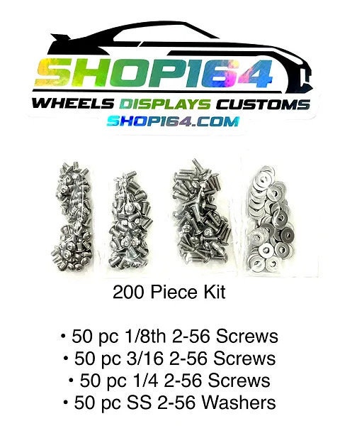 200 Pack #2-56 Multi-Length Screws & Washers