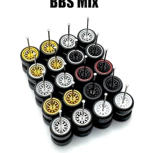 BBS Mix (10 PACK SET) 11 mm - 1/64 Scale w/ Rubber Tires