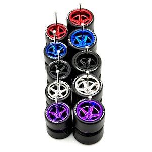 Advan V2 Mix avec lettrage (LOT de 5) 11/13 mm - Échelle 1/64 avec pneus en caoutchouc