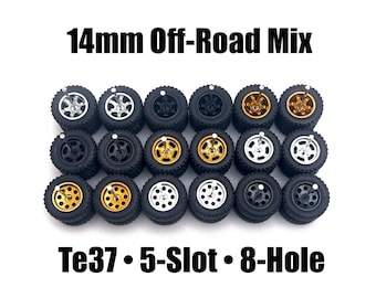 Off-Road 14mm Random Mix - All Styles (10 PACK SET)- 1/64 Scale w/ Rubber Tires