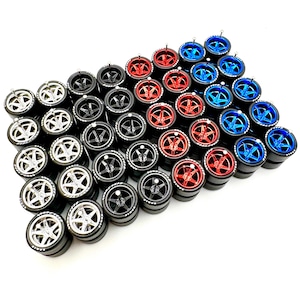 Mélange à vaisselle profonde Advan V2 avec pneu avec inscription (LOT DE 20) 13 mm - Échelle 1/64 avec pneus en caoutchouc