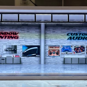Window Tint & Audio Shop Theme LED Display Diorama