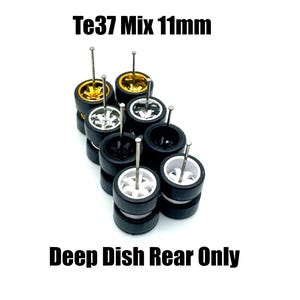 Te37 Mix Deep Dish SOLO TRASERO (juego de 5) 11 mm - Escala 1/64 con neumáticos de goma