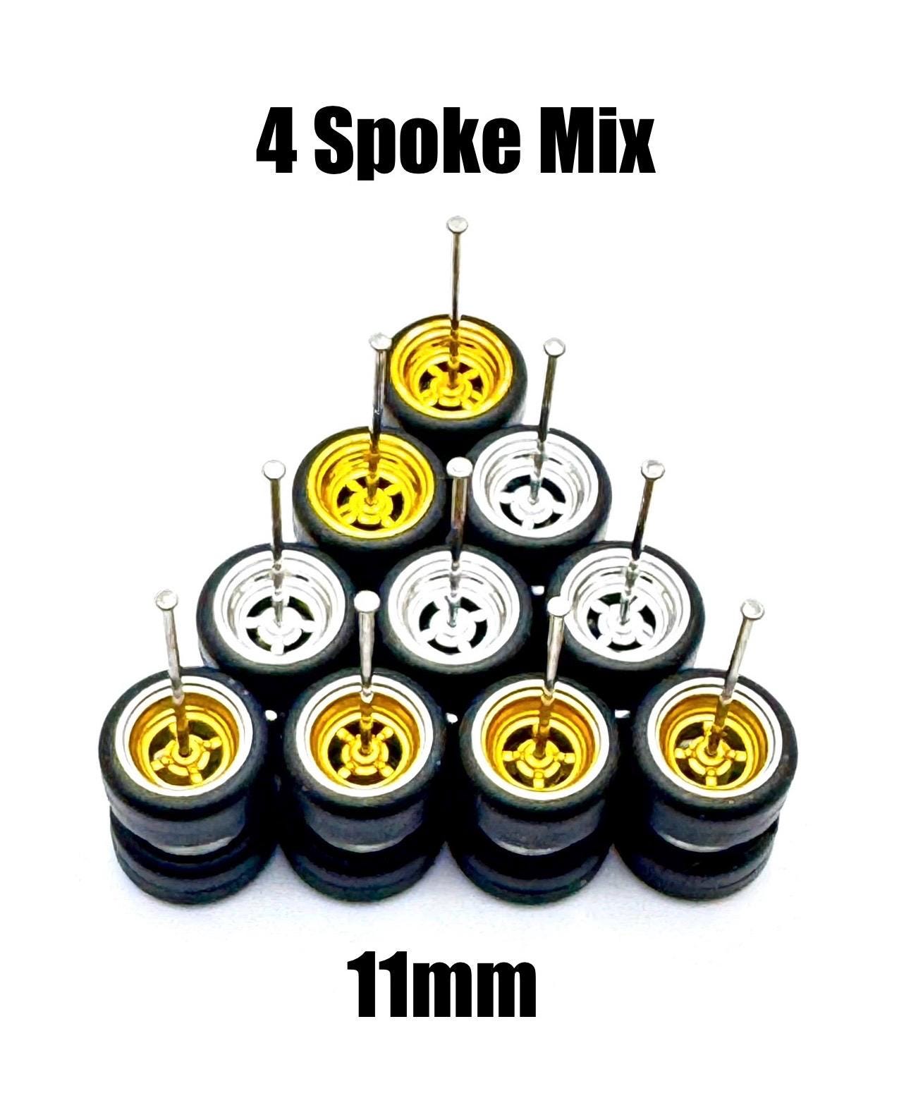 4スポーク バラエティミックス (5パックセット) 11 mm - 1/64スケール 