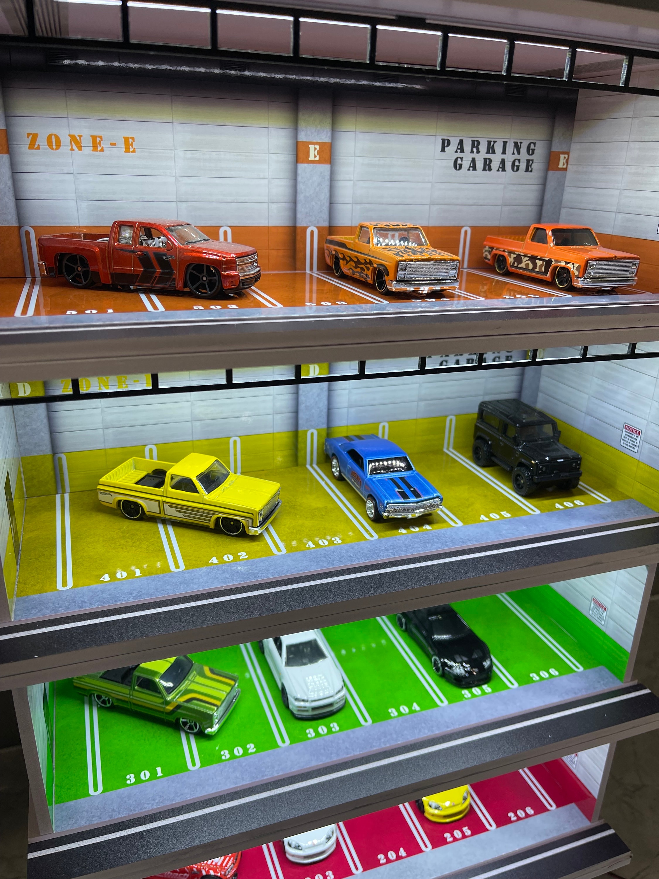 Stackable Parking Garage ALL 5 LEVELS Theme LED Display Diorama