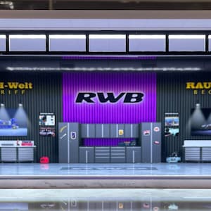 RWB Garage Theme LED Display Diorama