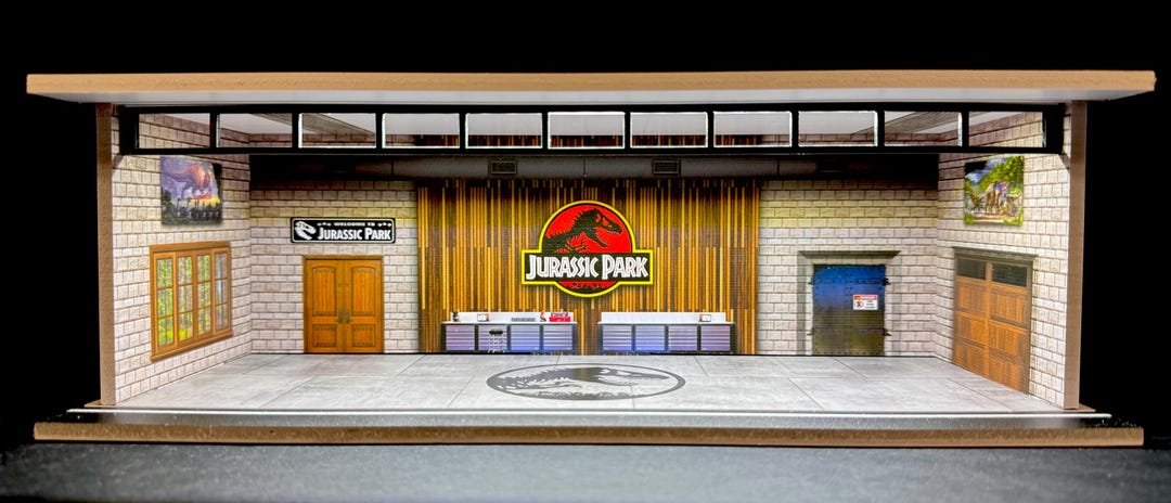 Jurassic Park Garage Theme LED Display Diorama - Etsy