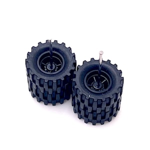 Kit jantes et pneus tout-terrain Cragar 14 mm noir (1 lot) - Echelle 1/64 avec pneus en caoutchouc