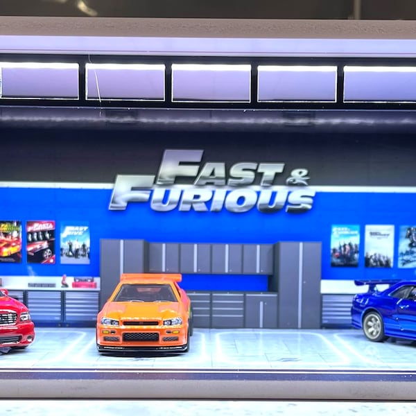 Fast & Furious Garage Theme LED Display Diorama