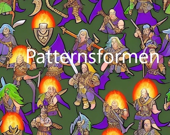Sword and sorcery seamless pattern