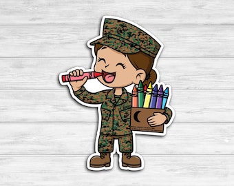 Marine Crayon Eater Custom Vinyl Sticker, USMC Sticker, Fewer the Prouder, Woman Marine "Official Hobbyist of the USMC License number 36323"