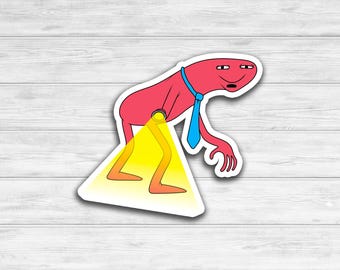 Allan Searching For Cheese - Smiling Friends Mirror | Smiling Friends Sticker