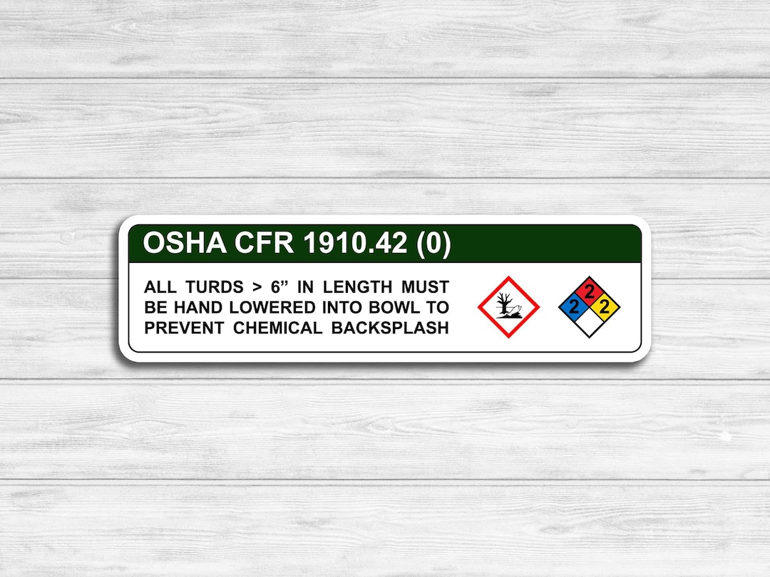 Humorous Osha Sticker Fake Osha Sticker All Turds > 6